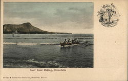 Surf Boat Riding Honolulu, HI Postcard Postcard Postcard