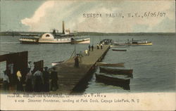 Steamer Frontenac, Landing at Park Dock, Cayuga Lake Park Postcard