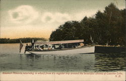 Steamer Mineola Returning to Wharf Canobie Lake, NH Postcard Postcard Postcard