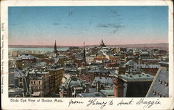 Birds Eye View of City Boston, MA Postcard Postcard Postcard
