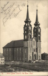 Notre Dame Church Fall River, MA Postcard Postcard Postcard