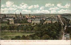 Birds Eye View of Back Bay showing Beacon Street Postcard