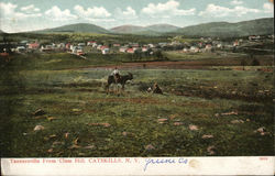 Town from Clum Hill, Catskills Postcard