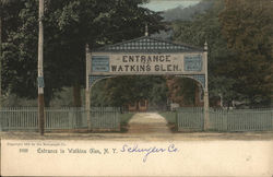 Entrance to Watckins Glen Postcard