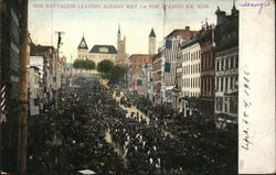 10th Battalion Leaving City May 1st for Spanish AM. War Postcard