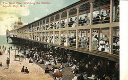 The Steel Pier, Watching the Bathers Postcard