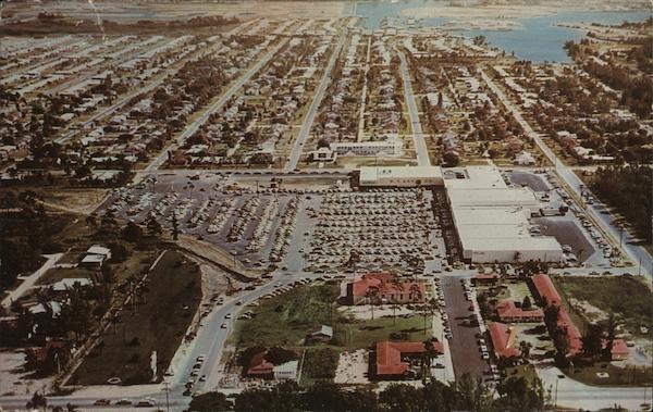 Aerial View of North East Shopping Center Mall St. Petersburg Florida