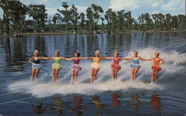 Color and Beauty on Water Skis Cypress Gardens Florida