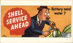 Shell Service Ahead Postcard