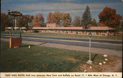 Deep Well Motel Half way between New York and Buffalo on Route 17, 1 Mile West of Owego, N. Y. Postcard