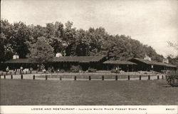 Lodge and Restaurant - Illinois White Pines Forest State Park Postcard