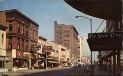 Downtown City Street Postcard