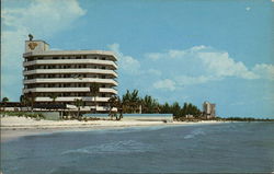 Lido Beach showing Three Crowns and Landmark Hotels Sarasota, FL Postcard Postcard Postcard