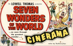 Seven Wonders of the World Movie and Television Advertising Postcard Postcard Postcard