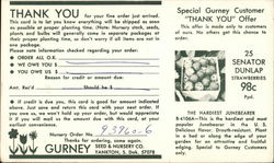 Thank You For Your Order, Gurney Seed & Nursery Co. Thank You For Your Order, Gurney Seed & Nursery Co.
