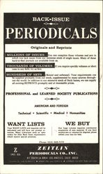Back Issue Peridicals Order Form Postcard