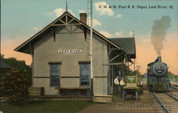 C.M. & St. Paul R.R. Depot Leaf River Illinois