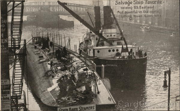 Salvage Ship Favorite Raising SS Eastland Chicago Illinois