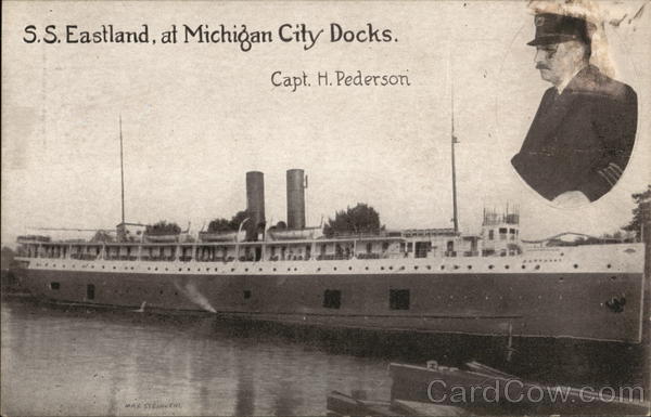 S.S. Eastland, at Michigan City Docks Steamers