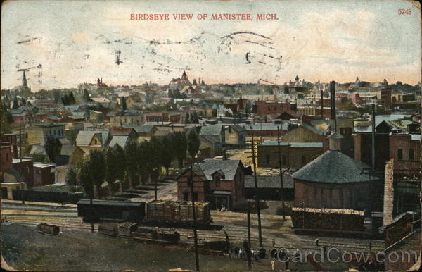 Birdseye View of Town Manistee Michigan