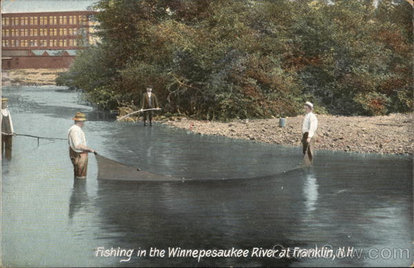 Fishing in the Winnepesaukee River Franklin New Hampshire