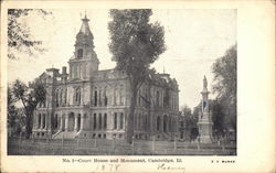 Court House and Monument Cambridge, IL Postcard Postcard Postcard