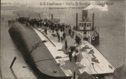 SS Eastland Recovering Bodies After Disaster, Wells Street Bridge Chicago, IL Postcard Postcard Postcard