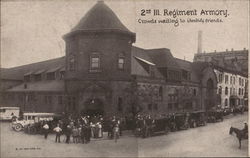 Crowds Waiting to Identify Friends, 2nd Ill. Regiment Armory Postcard