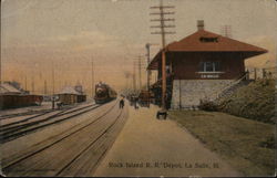 Rock Island R.R. Depot Postcard