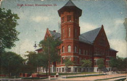 High School Building Postcard