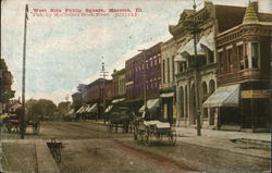 West Side, Public Square Macomb, IL Postcard Postcard Postcard