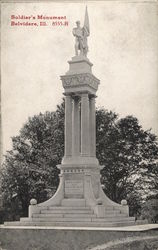 Soldier's Monument Belvidere, IL Postcard Postcard Postcard