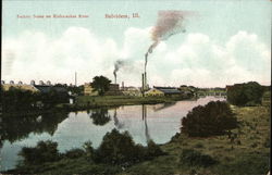 Factory Scene on Kishwaukee River Postcard
