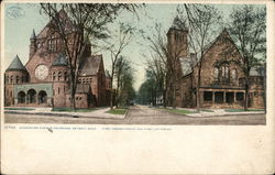 Woodward Avenue Churches Postcard