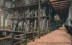 Interior View Water Works Pumping Station Detroit, MI Postcard Postcard Postcard