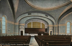 Independent Congregational Church Interior Battle Creek, MI Postcard Postcard Postcard