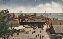 Harbor and Steamship Docks St. Joseph, MI Postcard Postcard Postcard