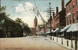 Looking Along Central Ave Postcard