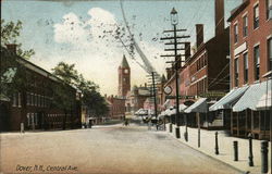 Looking Along Central Ave Dover, NH Postcard Postcard Postcard