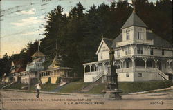 Soldiers Monument and G.A.R.Buildings, Weirs Postcard