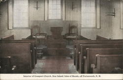 Interior of Gossport Church, Star Island, Isles of Shoals Portsmouth, NH Postcard Postcard Postcard