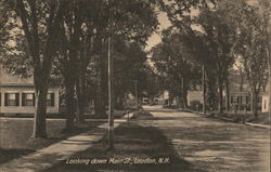 Looking Down Main St. Postcard