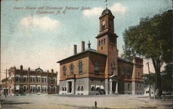 Opera House and Claremont National Bank New Hampshire Postcard Postcard Postcard