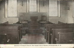 Interior of Gossport Church, Star Island, Isles of Shoals Portsmouth, NH Postcard Postcard Postcard