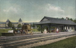 Deer Park Hotel & R.R. Station North Woodstock, NH Postcard Postcard Postcard