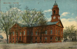 Town Hall Milford, MA Postcard Postcard Postcard