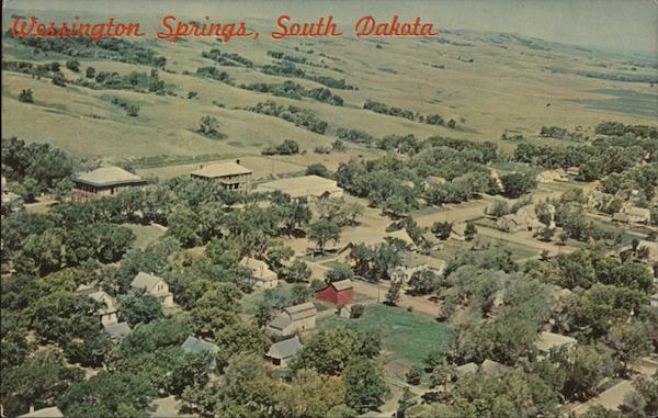 Aerial view of City Wessington Springs South Dakota