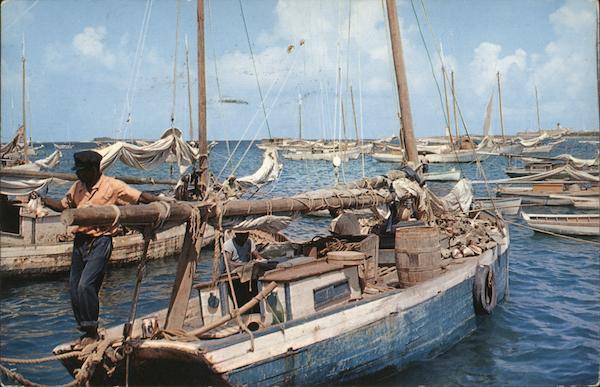 Fishing Smacks Nassau Bahamas Caribbean Islands
