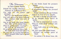 The Dinosaur by Bert Leston Taylor Postcard