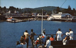 Weirs Beach Waterfront From Deck of the M.V. Mount Washington Postcard